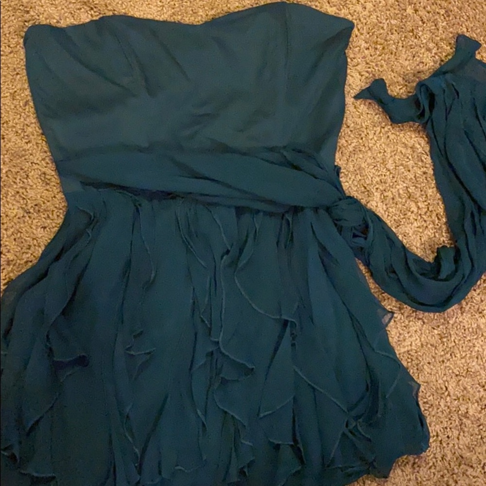 French Connection ruffle asymmetric mini dress - Picture 3 of 3